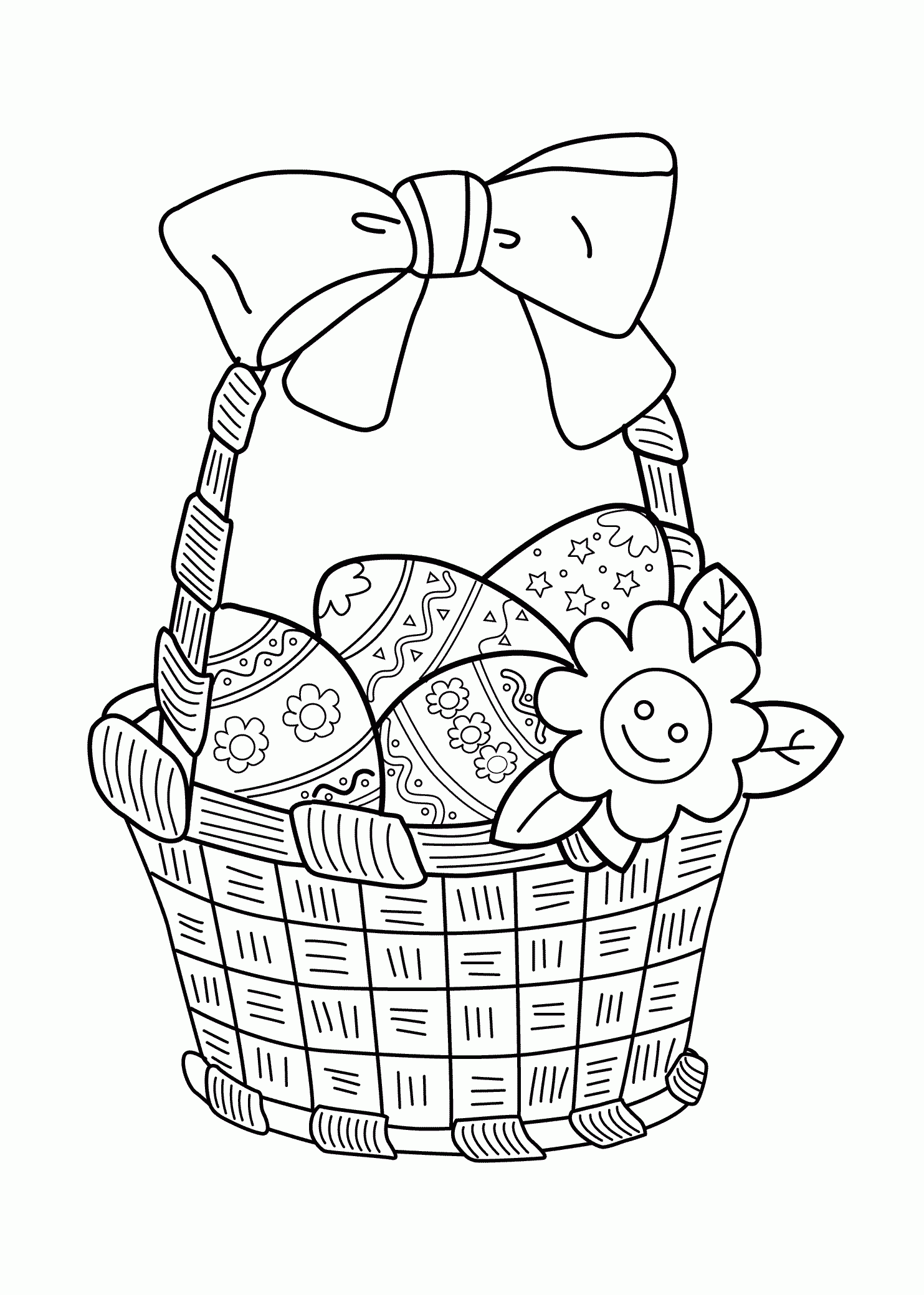 Как нарисовать корзину с яйцами на пасху